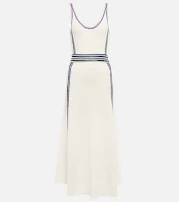 Robe longue brodée en laine | Chloé