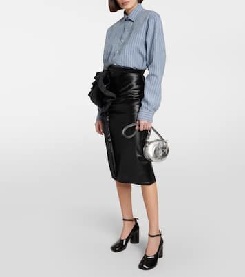 Tabi Camera leather cross-body bag in silver - Maison