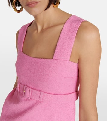 Belted cotton-blend tweed minidress | Patou