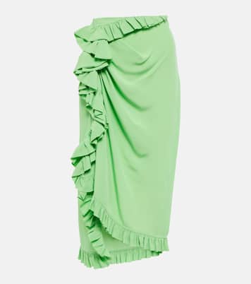 Gonna midi in crêpe con volant | Dries Van Noten