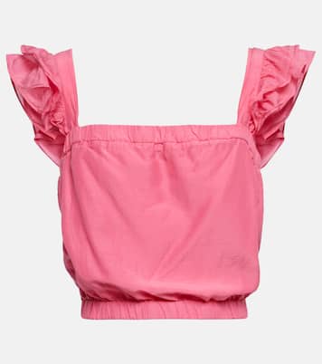 Gracen cotton and silk crop top | Velvet