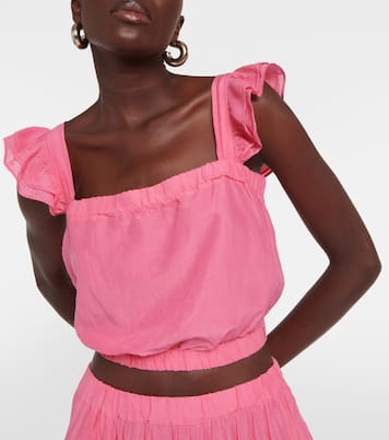 Gracen cotton and silk crop top | Velvet