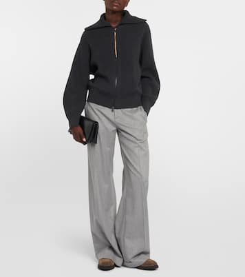 Monili shearling-trimmed suede loafers | Brunello Cucinelli