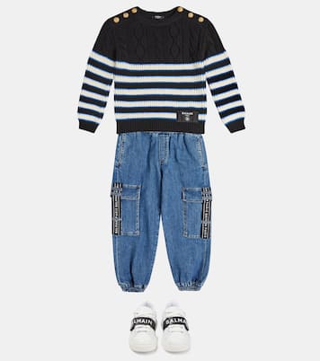 Pullover in lana a righe | Balmain Kids