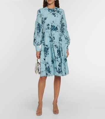 Floral tiered crêpe minidress | Erdem