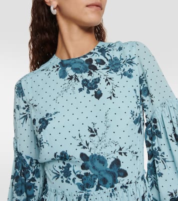 Floral tiered crêpe minidress | Erdem