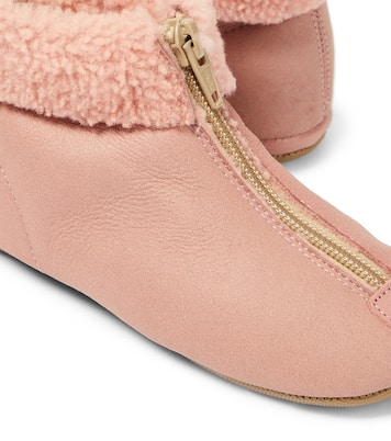 Shearling-trimmed leather booties | PèPè