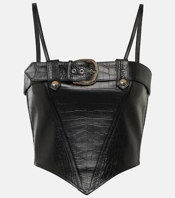 Bustier de piel efecto cocodrilo | Alessandra Rich