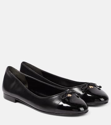 Bow-detail leather ballet flats | Tory Burch