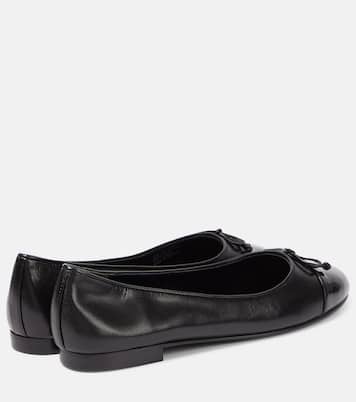 Bow-detail leather ballet flats | Tory Burch