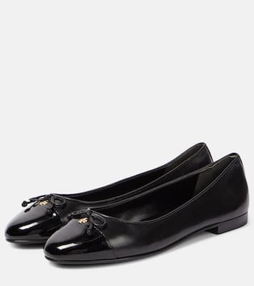 Bow-detail leather ballet flats | Tory Burch
