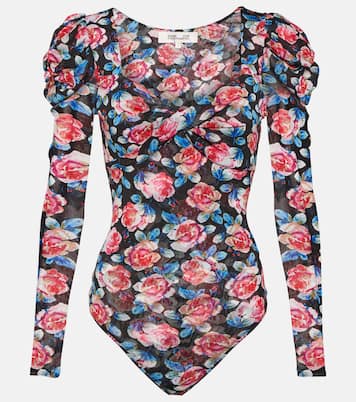Erik floral mesh bodysuit | Diane von Furstenberg
