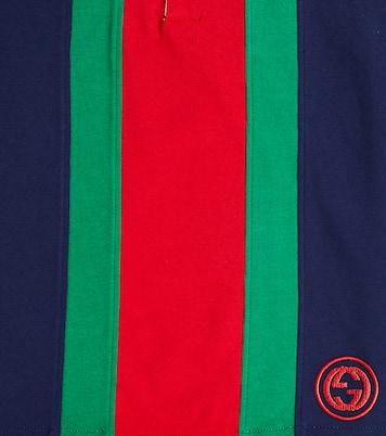 Web Stripe cotton jersey polo shirt | Gucci Kids