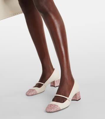 Mary-Jane-Pumps Elisa 45 aus Leder mit Glitter | Jimmy Choo