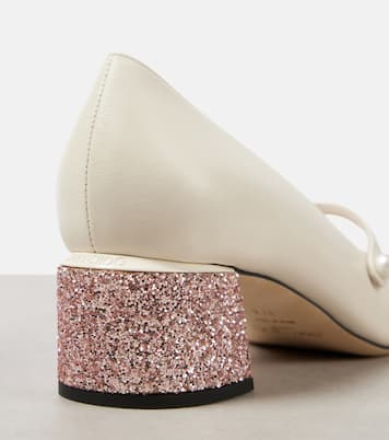 Mary-Jane-Pumps Elisa 45 aus Leder mit Glitter | Jimmy Choo