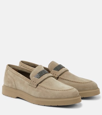 Loafers Monili aus Veloursleder | Brunello Cucinelli