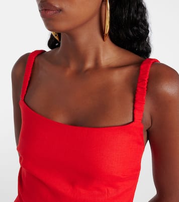 Primrose ruched linen maxi dress | SIR