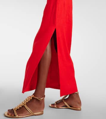 Primrose ruched linen maxi dress | SIR