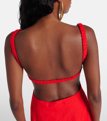 Primrose ruched linen maxi dress | SIR