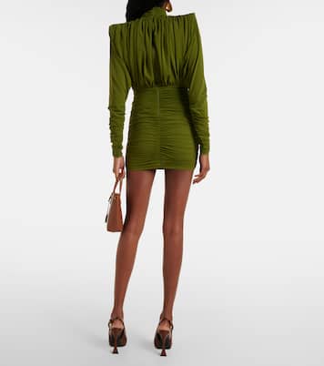 Ruched crêpe jersey minidress | Alex Perry