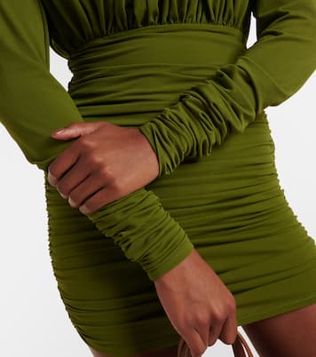 Ruched crêpe jersey minidress | Alex Perry