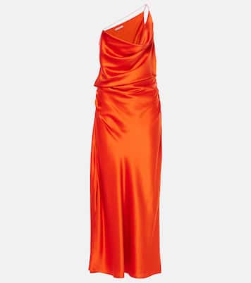 One-shoulder silk satin midi dress | The Sei