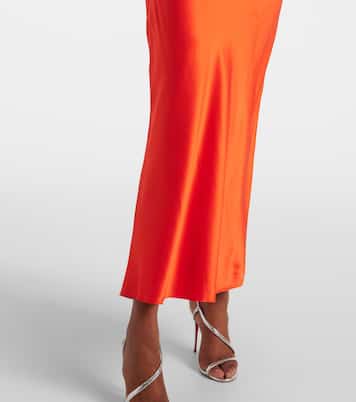 One-shoulder silk satin midi dress | The Sei