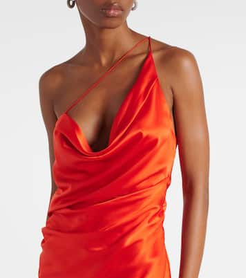 One-shoulder silk satin midi dress | The Sei