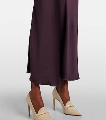 Abito lungo in raso arricciato | Victoria Beckham