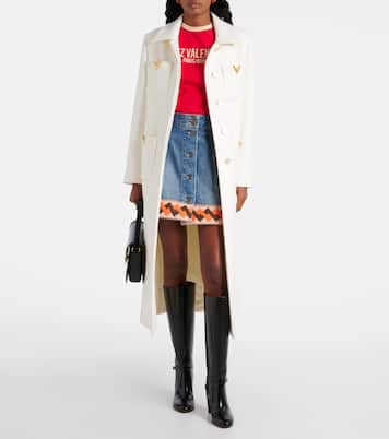 Mini-jupe en jean et jacquard | Valentino