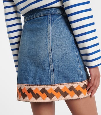 Minigonna di jeans con jacquard | Valentino