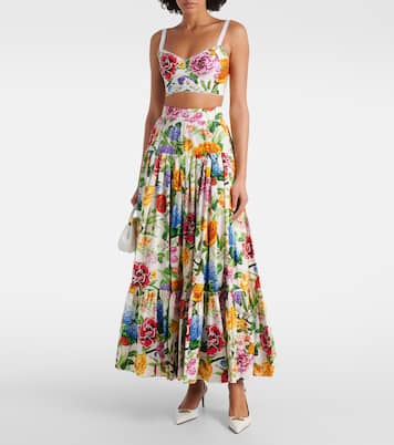 Brassière en coton mélangé à fleurs | Dolce&Gabbana