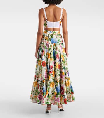 Brassière en coton mélangé à fleurs | Dolce&Gabbana