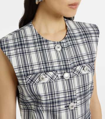 Gilet Tamara in misto cotone a quadri | Veronica Beard