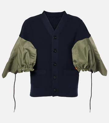 Cardigan in misto cotone e twill | Sacai