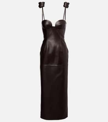 Robe bustier en cuir à fleurs | Magda Butrym
