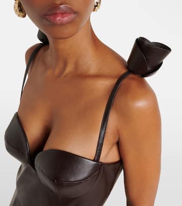 Robe bustier en cuir à fleurs | Magda Butrym