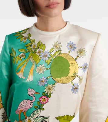 Bedrucktes Maxikleid aus Hanf und Seide | Alémais