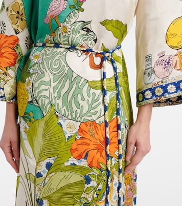 Bedrucktes Maxikleid aus Hanf und Seide | Alémais