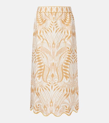 Falda midi de lino estampado | Farm Rio