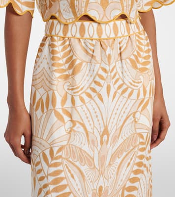 Falda midi de lino estampado | Farm Rio