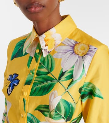 Robe chemise Zara en coton à fleurs | Leo Lin