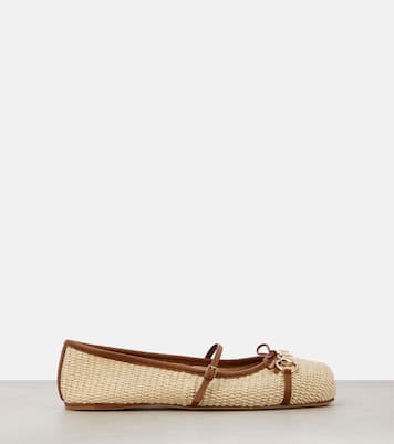 Gucci Horsebit raffia ballet flats | Gucci