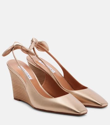 Zeppe Very Bow Tie 85 in pelle | Aquazzura