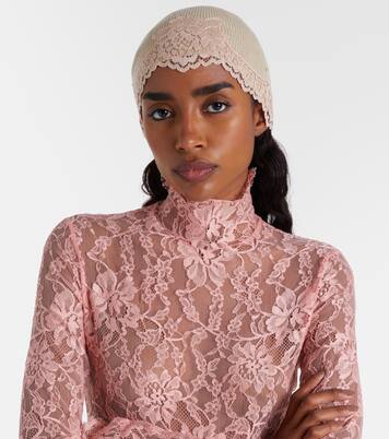 Fascia per capelli in cashmere con pizzo | Valentino