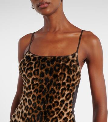 Bedrucktes Maxikleid mit Leder | Jacques Wei
