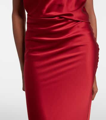 Draped halterneck silk satin gown | The Sei