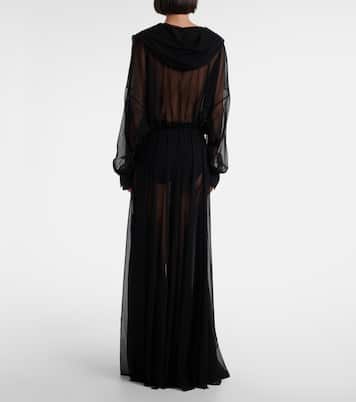 Hooded sheer maxi dress | Norma Kamali