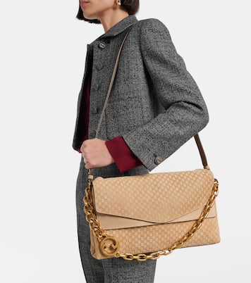 Schultertasche GG Large aus Veloursleder | Gucci