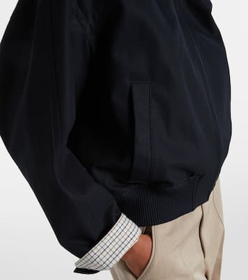 Chaqueta de sarga de algodón con piel | Bottega Veneta